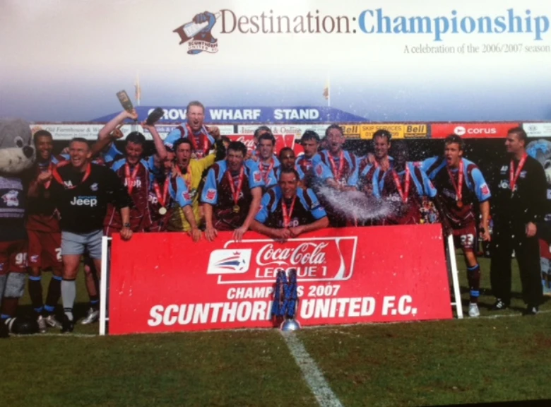  Winners again: Scunthorpe United after becoming League 1 Champions 