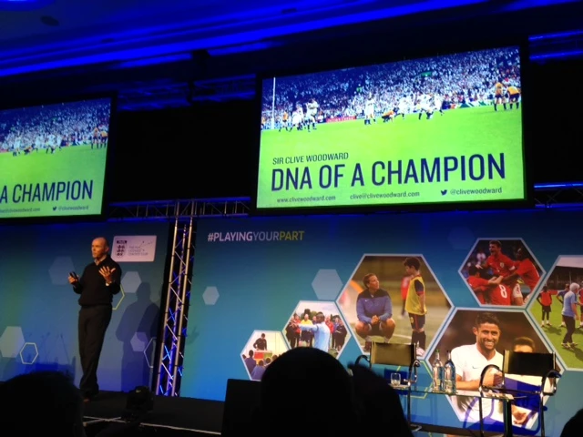 Champion Talk: Sir Clive Woodward shares some of his experiences with delegates at the, 'Playing Your Part' Conference at St George's Park