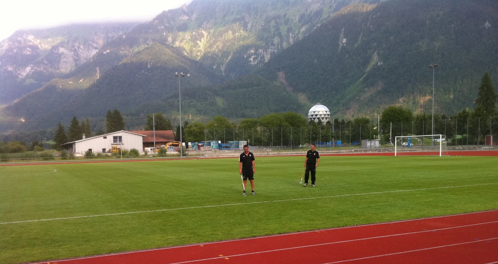 Head Groundsman Andy Gray played his part in Southampton's successful pre-season tour to Interlaken in Switzerland in 2011. He travelled over before the touring group to prepare the training pitches. This ensured the quality of the playing surface for the sessions required at the elite level.