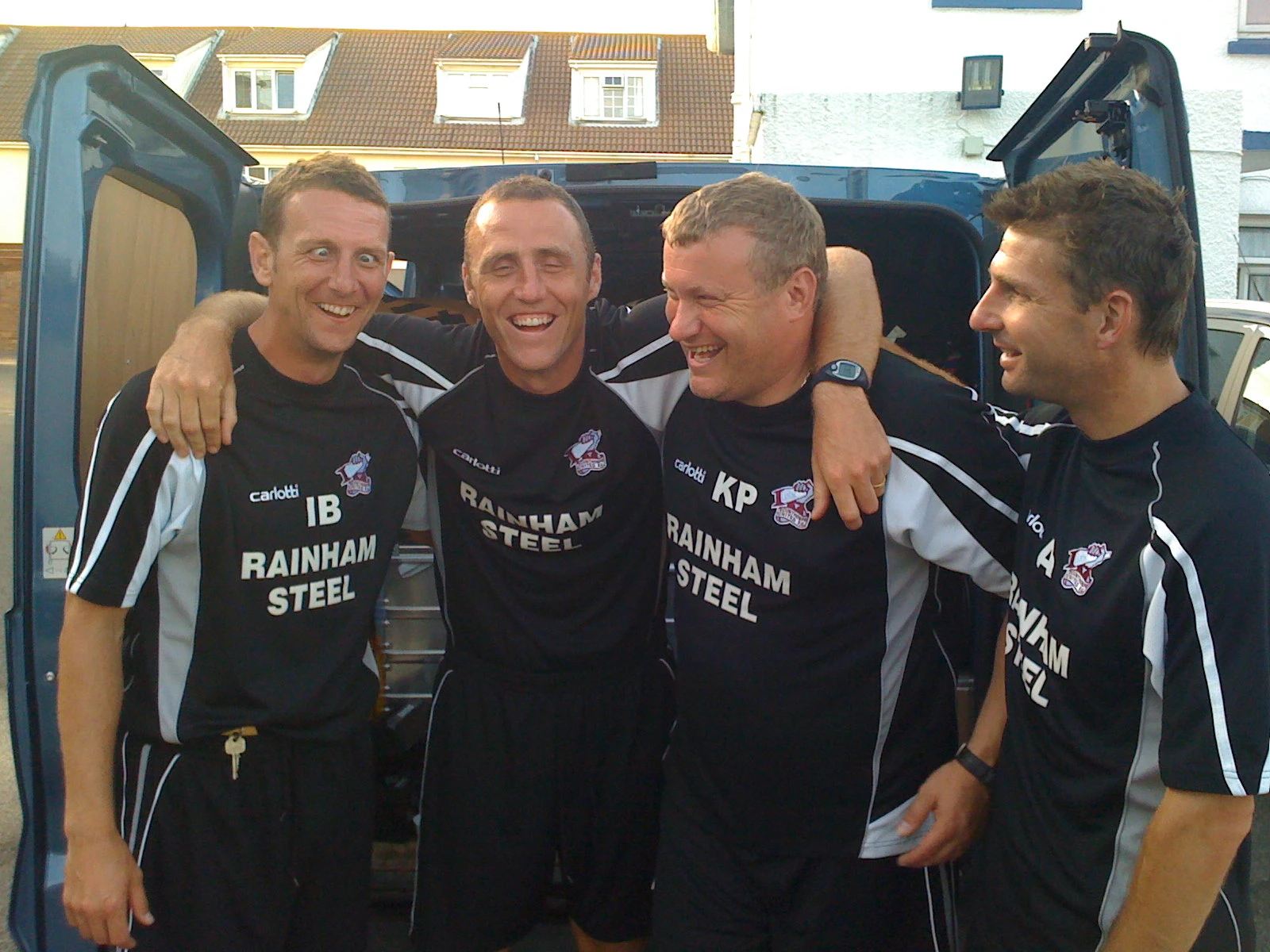 Camaraderie -Sharing a laugh on arriving in Jersey for Scunthorpe United pre-season tour,&nbsp;2009. Against all the odds the foundations set for achieving the goal of staying in the Championship that season.  Ian Baraclough, Andy Crosby, Kevin Pressman and Alex Dalton.