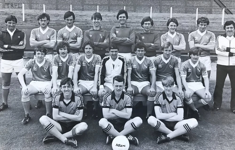 Tranmere Rovers 1st August 1981. Having just joined my local team as a 16 year old Apprentice, I'm in the goalkeeper shirt between Derek Mountfield and Dickie Johnson.&nbsp;1st Year Professional Neville Powell sitting on the left.&nbsp;